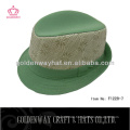 Neue grüne Farbe Fedora Hut Baumwolle Häkeln für Großhandel Tarnung 2013 für Mann